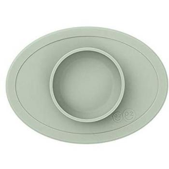 ezpz Tiny Bowl 4 Meses +. Bowl 100% De Silicona Con Mantel Individual Incorporado Para Primeros Alimentos, Facilita El Baby Led Weaning. Se Adapta A Todas Las Bandejas De Trona. Salvia