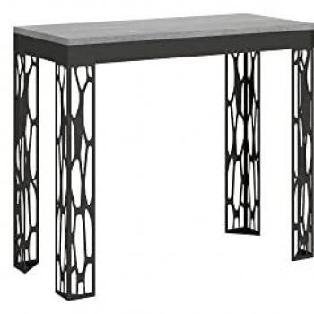Consola extensible Ghibli Small Evolution 90x40/196 cm estructura de cemento antracita