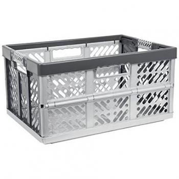 OKT - Caja plegable (soporta hasta 50 kg, plástico, asas de goma)