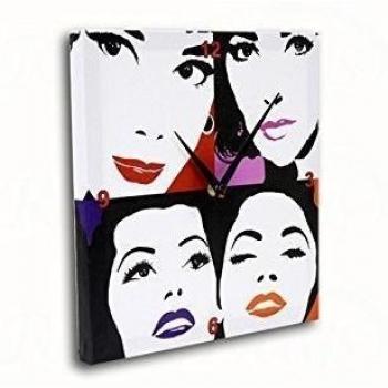 Reloj pared diseño de caras - 28 cm - Estilo Andy Warhol