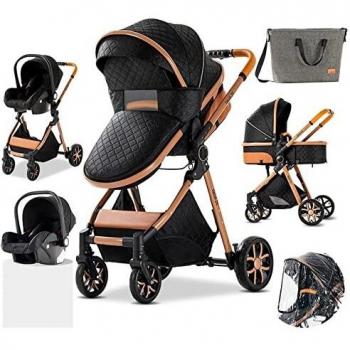 Sillas de paseo Cochecito de bebé 3 en 1 Triciclo Baby Walker Cochecito de alto paisaje Cochecitos plegables Carrito de bebé para bebé 0-36 meses