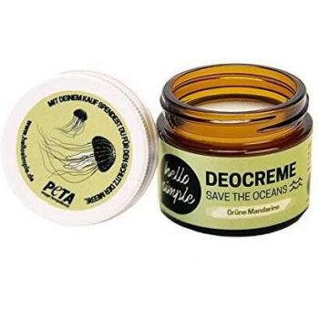 Hello Simple Save the Oceans Green Mandarin Deodorant Cream, 50 g - Natural, Vegan, Aluminum-Free