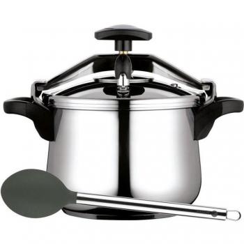 Fagor Clásica Bombe Olla a Presión 10 Litros, Inducción, Express, Acero Inoxidable 18/10, Compatible con Todas las Cocinas, Fondo Termo Difusor,