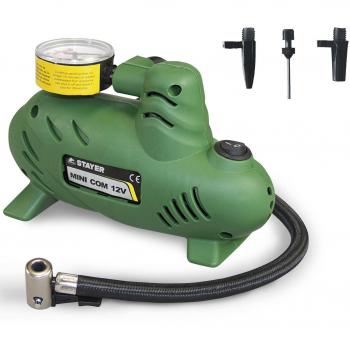 Mini compresor de aire STAYER para coche 12V 90W 250PSI + 3 boquillas