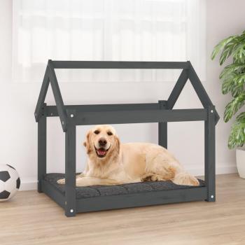 Cama para perros gris 81x60x70 cm madera maciza de pino