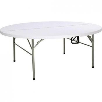 Bolero Mesa Plegable Redonda de 6 pies para Cocina, Restaurante y Catering