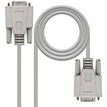 NANOCABLE 10.14.0202 - Cable Serie RS232 de Impresora y comunicaciones, DB9/M-DB9/H, Macho-Hembra, Beige, 1.8mts