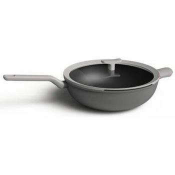 BergHOFF Leo 32 cm Nonstick Aluminum Wok with Glass Lid