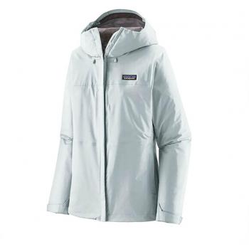 Chaqueta de lluvia Patagonia Torrentshell 3L Femenino, color blanco grisáceo, tamaño XS, con capucha y tecnología impermeable