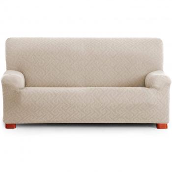 Innovaciones Roser Funda de Sofá Elástica Modelo Rosario, Color Crudo, Medida 3 Plazas - 180-210cm