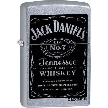 Zippo Jack Daniels Label Windproof Lighter, Street Chrome Finish, Model 24779