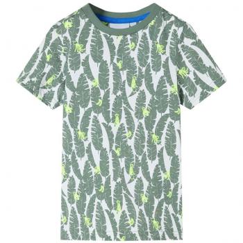 Camiseta infantil crudo y verde hiedra oscuro 92