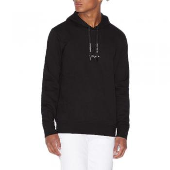 Armani Exchange Men's Black Cotton Hooded Sweatshirt - Size 2XS/XS, Spring/Summer Collection