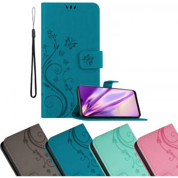 Funda Libro Gris Floral para Samsung Galaxy A50 con Cierre Magnético, Soporte y 3 Tarjeteros