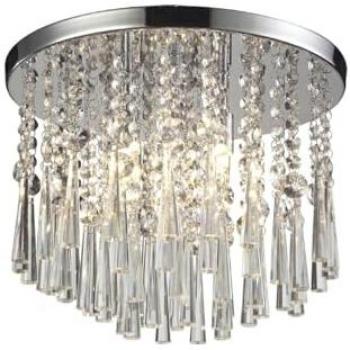 Lámpara de Techo Luxoria, Metal y Cristal, Cromo, 35x35x28 cm