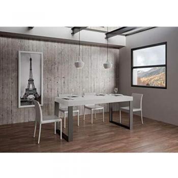 Mesa extensible Tecno Premium 90x180/284 cm Fresno Blanco con estructura Antracita
