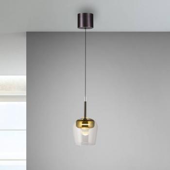 Lámpara colgante SMART+ LED Q-Kon dorada Ø 21 cm
