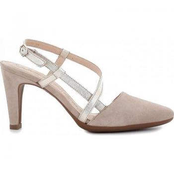Sandalias de Mujer Wonders en color beige, modelo ANTE-METALCRIS-TAUPE-PLATINO, fabricadas en piel ante, diseñadas para vestir