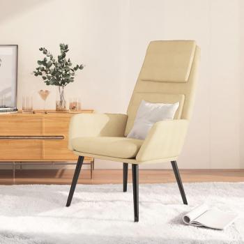 Sillón de relax de tela color crema vidaXL