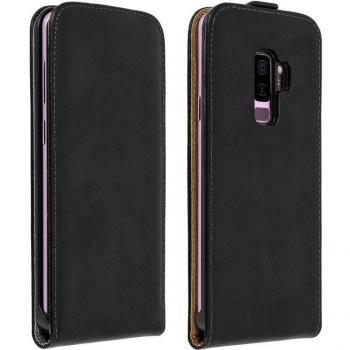 Funda vertical de cuero para Samsung Galaxy S9 Plus en color negro