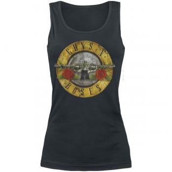 Guns N' Roses Distressed Bullet Mujer Top Negro XXL 100% algodón Regular
