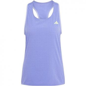 Camiseta técnica de running adidas Adizero para mujer, color azul, talla L