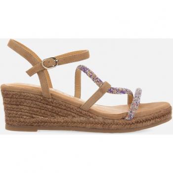 Sandalias Gioseppo Tresc Taupe con Tiras y Cristales Multicolor
