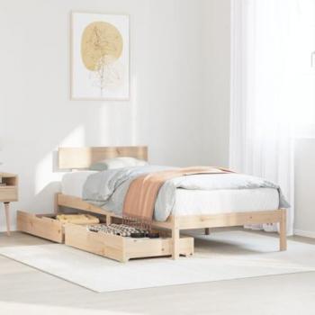 Estructura de cama sin colchón 100x200 cm madera maciza de pino