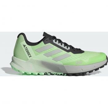 Zapatillas de trail adidas Terrex Agravic Flow 2.0, color verde y negro, talla 47(1/3), diseñadas para trail running, con tecnología de amortiguación, suela con tracción optimizada y