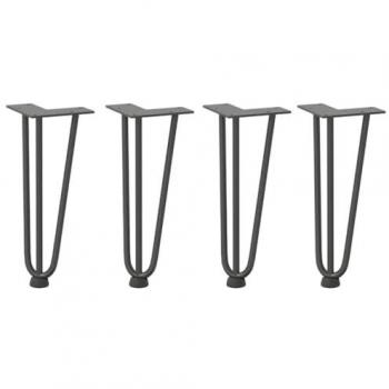 Patas de mesa tipo horquilla 4 uds antracita 30 cm acero macizo
