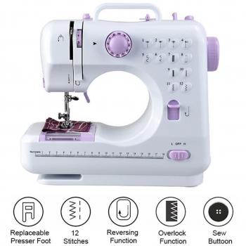Milkee Mini Máquina de Coser de 12 Diseños de Puntada con Cajón Oculto y Luces LED