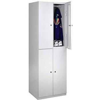 Armario Bisley Wolf de 4 compartimentos, modelo 895504, color gris claro