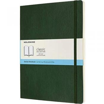 Moleskine -  Cuaderno Clásico con Páginas Puntinada, Tapa Blanda y Goma Elástica, Verde
