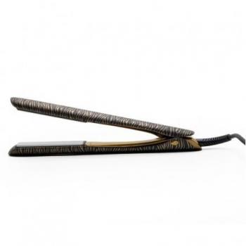 Plancha de cabello Corioliss C5 Gold Zebra - Placas de titanio, potente generador de iones, plancha profesional
