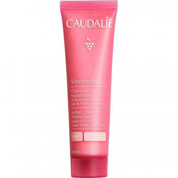 Caudalie VinoHydra Sorbet Cream Moisturizer 60ml - Hydro-gel cream for sensitive skin, lightweight texture, provides hydration and comfort, enriched with grape water and hyaluronic acid