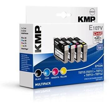 KMP C13T07154010 - Cartucho de tinta Epson T0715, 4 colores