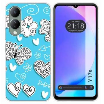 Funda de Silicona para Vivo Y17s con Diseño de Mariposas y Dibujos