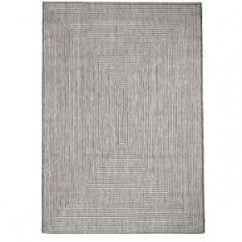 Alfombra de Exterior Quadro Gris 230 x 160 cm - Fácil Limpieza - Protección UV - Repelente de Agua