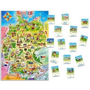Puzzle educativo de mapa de Alemania 120 piezas 6+