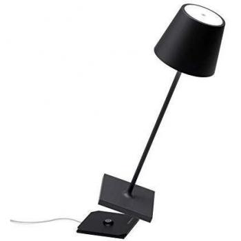 Lámpara de Mesa LED Poldina Pro Recargable 2,2W 3000K IP54 Gris Oscuro con Control Táctil