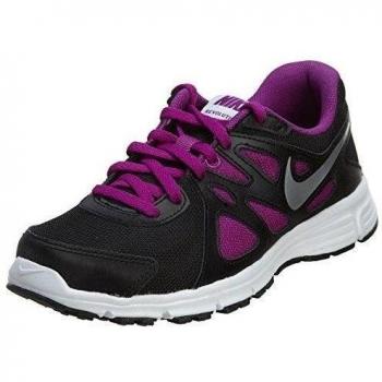 Nike Revolution 2 GS, Zapatillas de Running Para Niñas, Negro / Plateado / Gris / Blanco