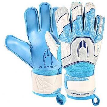 HO Soccer Basic Protek Flat Blue Spark Guantes De Portero, Unisex niños, Azul/Blanco, 3.5