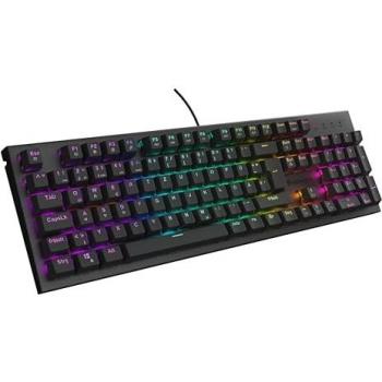 Teclado Gaming Genesis Thor 303 mecánico Brown con retroiluminación RGB y conexión cableada QWERTZ