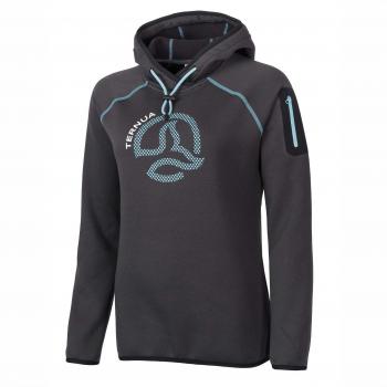 Sudadera con capucha Ternua Fox Point negra mate azul para mujer - L
