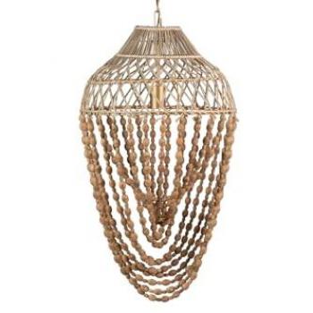 Lámpara de Techo Cadena de Bolas en Madera y Metal 44x44x77 cm