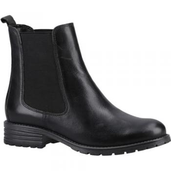 Hush Puppies Priya Women's Black Leather Ankle Boots