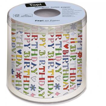Rollo de papel higiénico, diseño de feliz cumpleaños