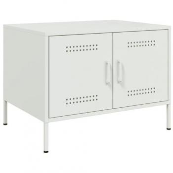 Mesa de centro de acero laminado en frío blanco 68x50x50,5 cm