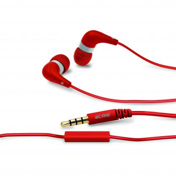 Acme HE15R Groovy in-ear con micrófono rojo