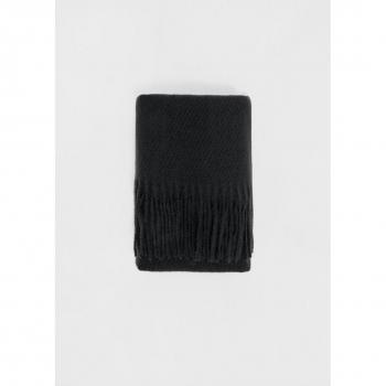 Brushed Yarn Scarf - Black One Size